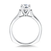 14K White Gold Cathedral-Style Solitaire Engagement Ring