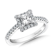 Square Shape Halo Diamond Engagement Ring