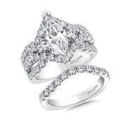 14K White Gold Statement Marquise Diamond Engagement Ring