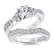 14K White Gold Side Stone Style Engagement Ring