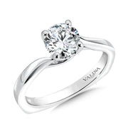 14K White Gold Bypass Solitaire Engagement Ring