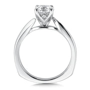 14K White Gold Bypass Solitaire Engagement Ring