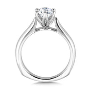 14K White Gold Six-Prong Solitaire Tulip Engagement Ring