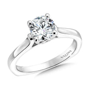 14K White Gold Diamond Accent Infinity Solitaire Engagement Ring