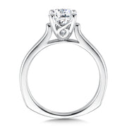 14K White Gold Diamond Accent Infinity Solitaire Engagement Ring
