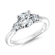 14K White Gold Classic Three Stone Diamond Engagement Ring