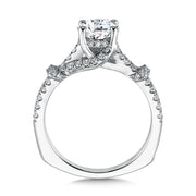 14K White Gold Split Bypass Diamond Engagement Ring