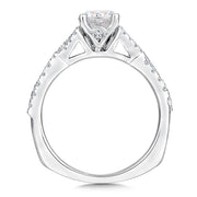 14K White Gold Crossover Diamond Engagement Ring