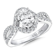 14K White Gold Oval Halo Infinity Engagement Ring