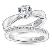 14K White Gold Tapered Solitaire Engagement Ring
