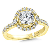 14K Yellow Gold Diamond And Infinity Halo Engagement Ring