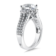 14K White Gold Oval Shape Engagement Ring