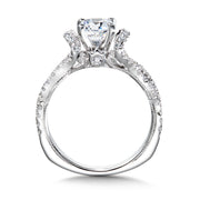 14K White Gold Diamond Engagement Ring Mounting