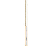 14K Yellow Gold Mother of Pearl Bar Necklace