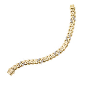 14K Yellow Gold 9.5mm Lite Miami Cuban with Diamond Stations Necklace