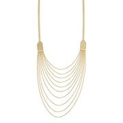 14K Yellow Gold Shimmering Bead Multistrand Necklace