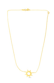 14K Yellow Gold Sunburst Necklace