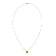 14K Yellow Gold Emerald Cut Peridot Necklace