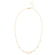 14K Yellow Gold Pearl and Scattered Bead Necklace