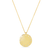 14K Yellow Gold Small Diamond Dial Necklace