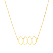 14K Yellow Gold Honeycomb Linear Necklace