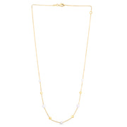 14K Yellow Gold & Pearl Bead Tin-Cup Necklace