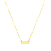 14K Yellow Gold Mini Bar Pendant Necklace