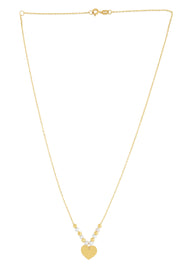 14K Yellow Gold & Pearl Pallina Heart Necklace