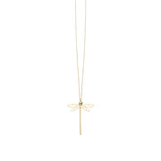 14K Yellow Gold Dragonfly Necklace