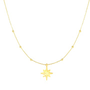14K Yellow Gold North Star Necklace