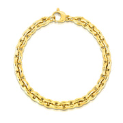 14K Yellow Gold Facet Rolo Chain Necklace