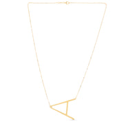 14K Yellow Gold Large Initial A Necklace