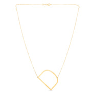 14K Yellow Gold Large Initial D Necklace
