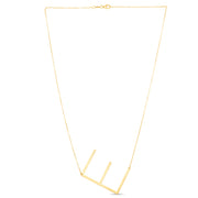 14K Yellow Gold Large Initial E Necklace