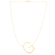 14K Yellow Gold Large Initial G Necklace
