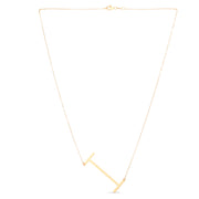 14K Yellow Gold Large Initial I Necklace