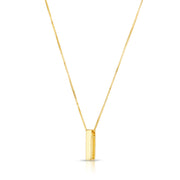 14K Yellow Gold Block Letter Initial I Necklace