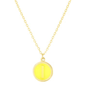 14K Yellow Gold Enamel I Initial Necklace