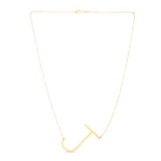 14K Yellow Gold Large Initial J Necklace