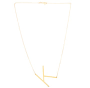14K Yellow Gold Large Initial K Necklace