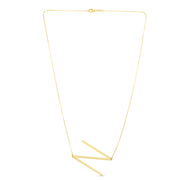 14K Yellow Gold Large Initial N Necklace