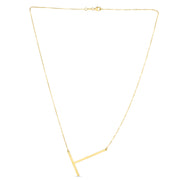 14K Yellow Gold Large Initial T Necklace