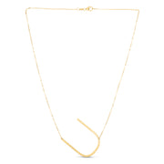 14K Yellow Gold Large Initial U Necklace