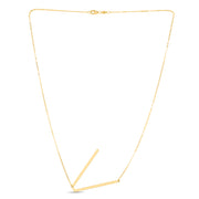 14K Yellow Gold Large Initial V Necklace
