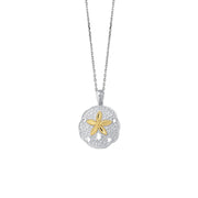 14K Two-Tone Yellow Gold & Sterling Silver Sand Dollar Necklace
