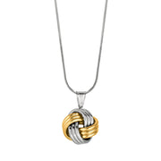 14K Two-Tone Yellow Gold & Sterling Silver Love Knot Necklace