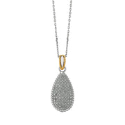 14K Two-Tone Yellow Gold & Sterling Silver Tear Drop Necklace