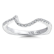 True-Fit Wedding Band for 14K White Gold Two Row Bypass Halo Engagement Ring
