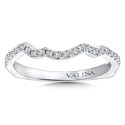True-Fit Wedding Band to 14K White Gold Twist Diamond Engagement Ring