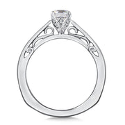 14K White Gold Petite Tapered Solitaire Engagement Ring